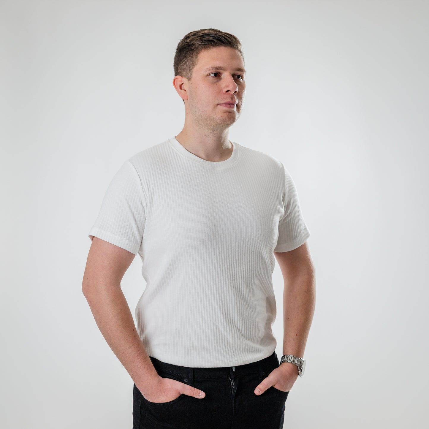 Elite Ribbed T-shirt (White)