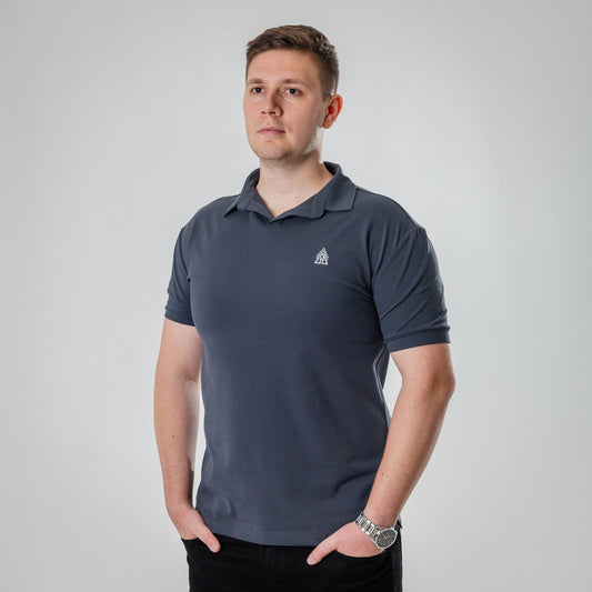 Apex Open Neck Polo (Grey)