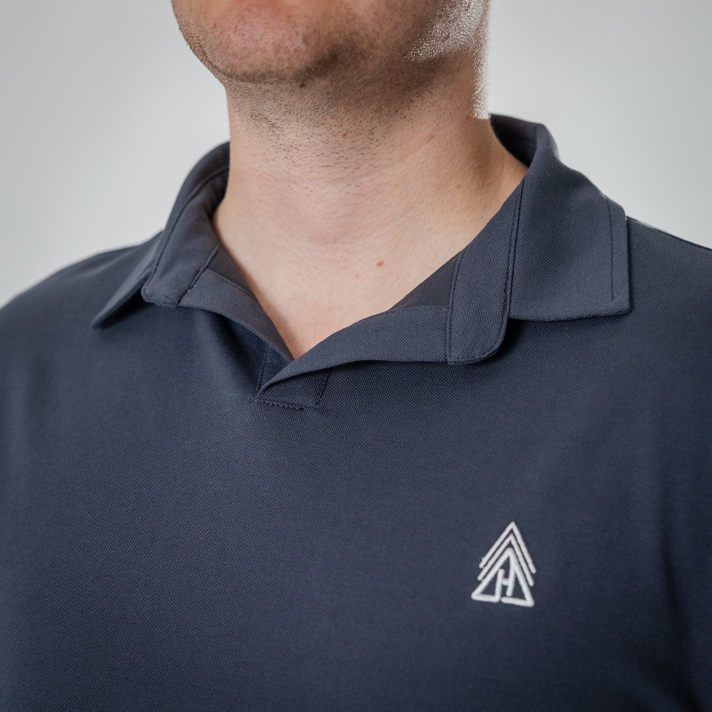 Apex Open Neck Polo (Grey)