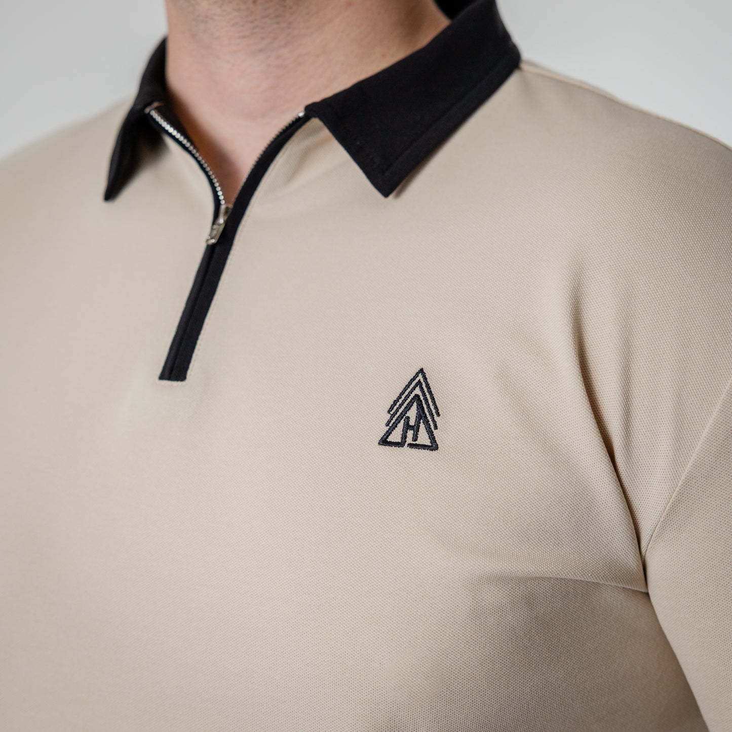 Hidden Reality Prestige Zipped Polo stone side view
