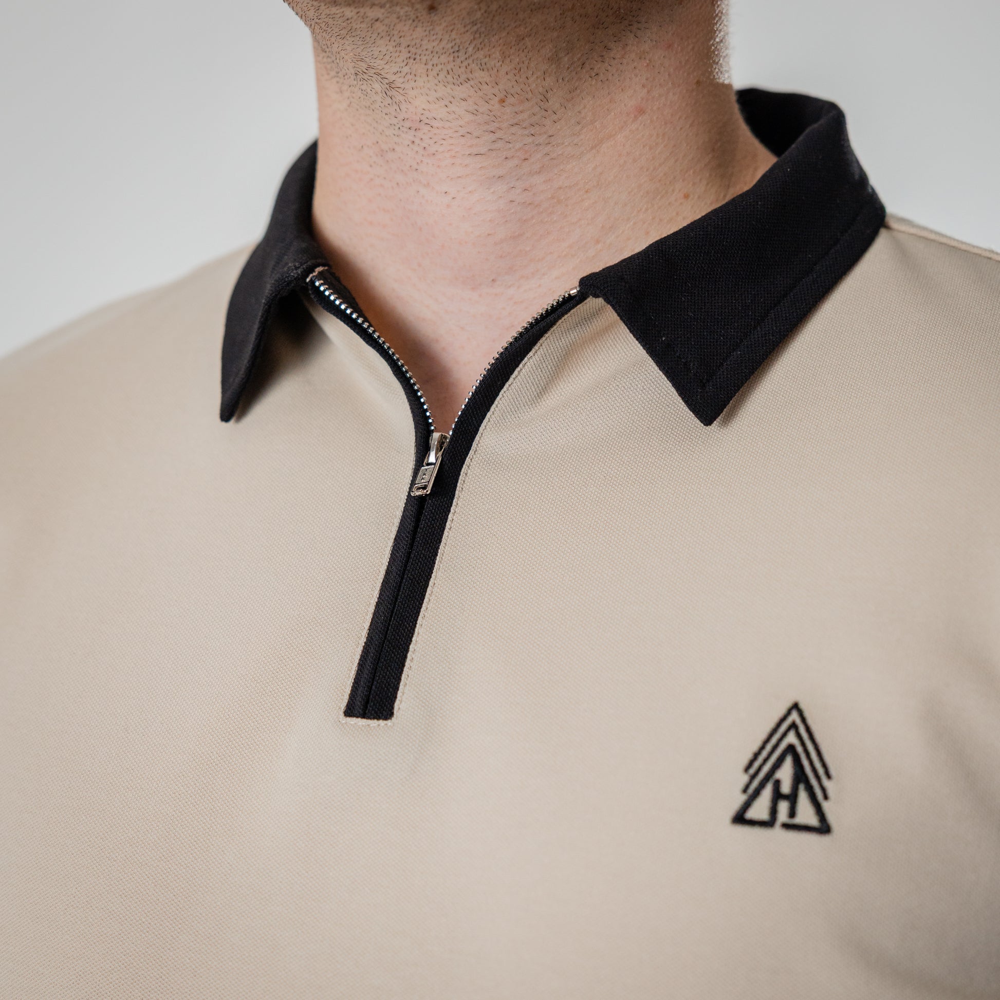 Men's modern zip neck polo shirt UK Hidden Reality