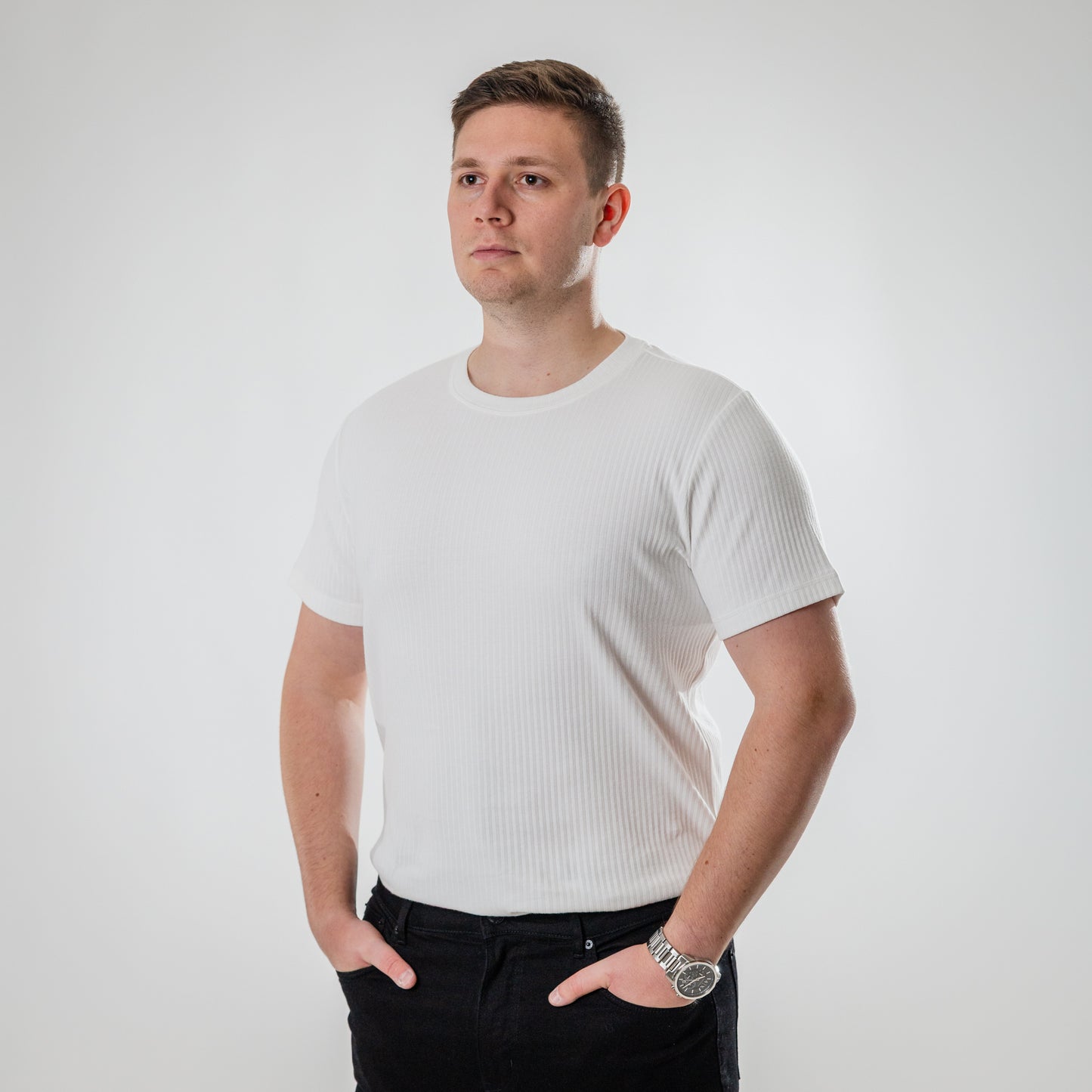 Elite Ribbed T-shirt (White)