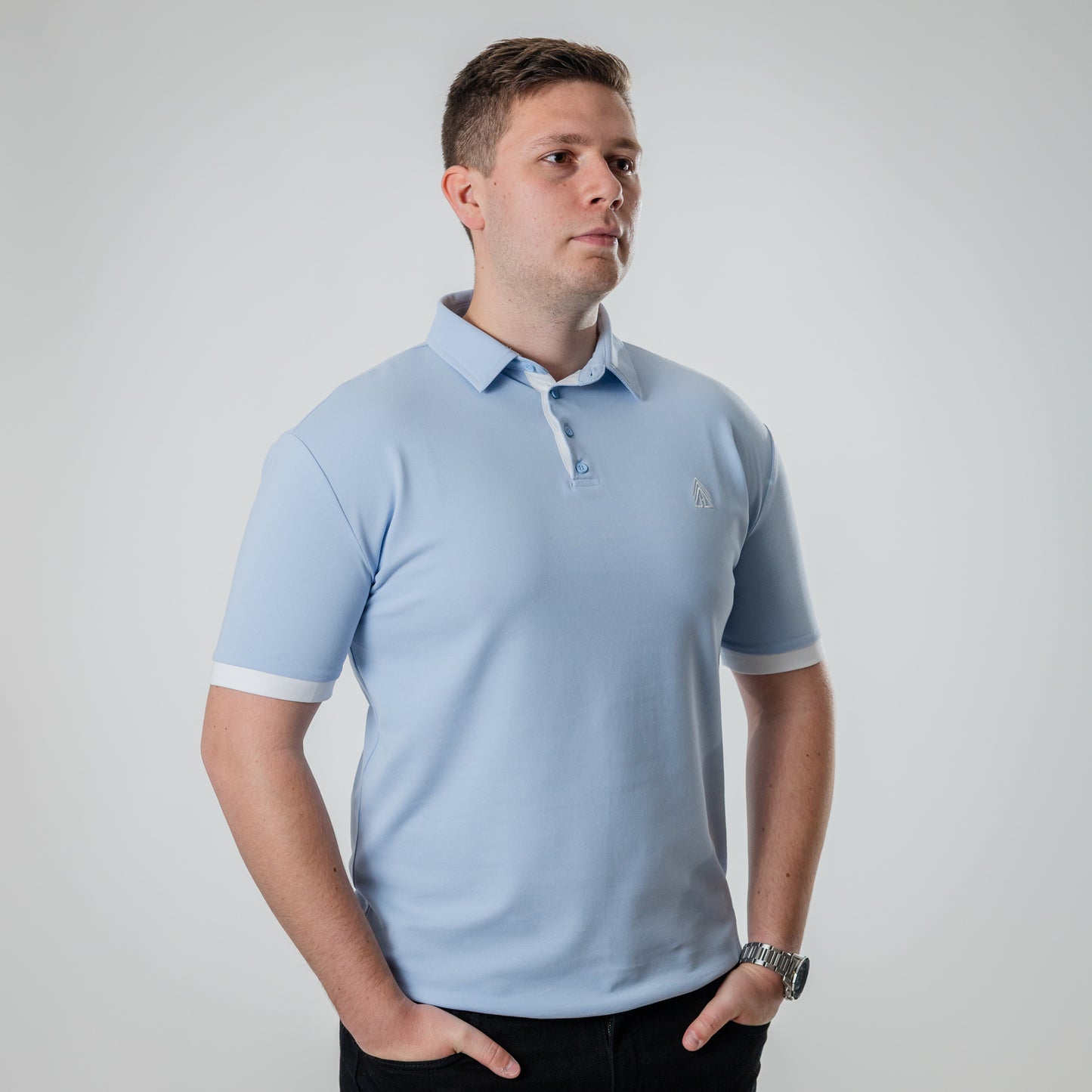 Legacy Buttoned Polo (Blue)